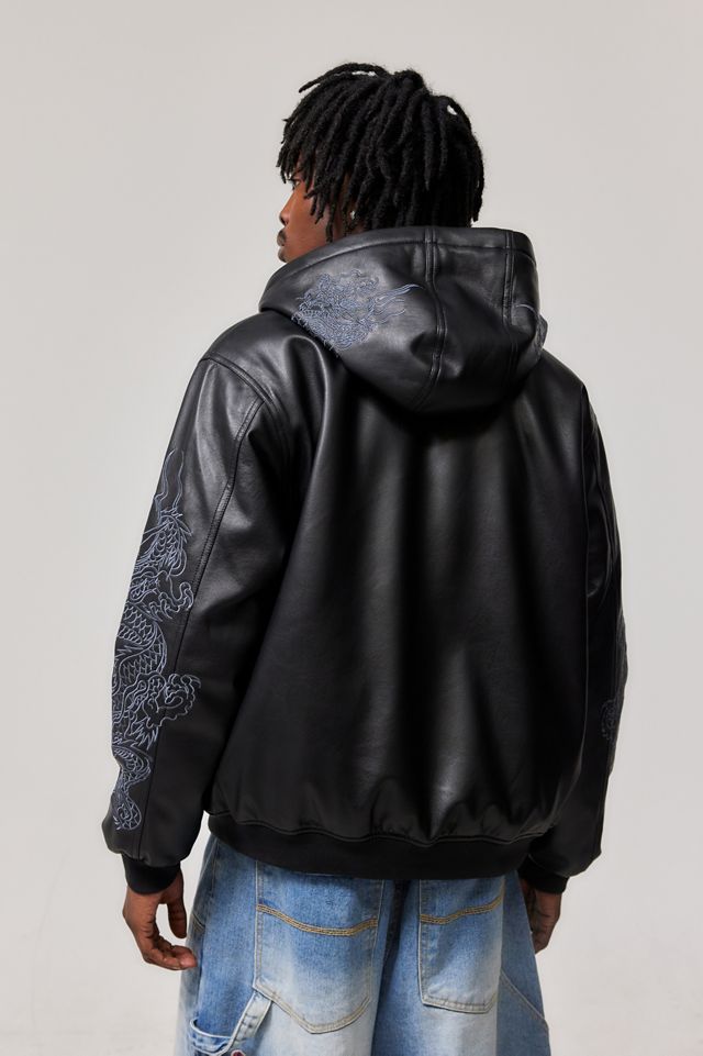 Chaqueta Bomber Ed Hardy UO Exclusiva Bordada de Cuero Sintético #3