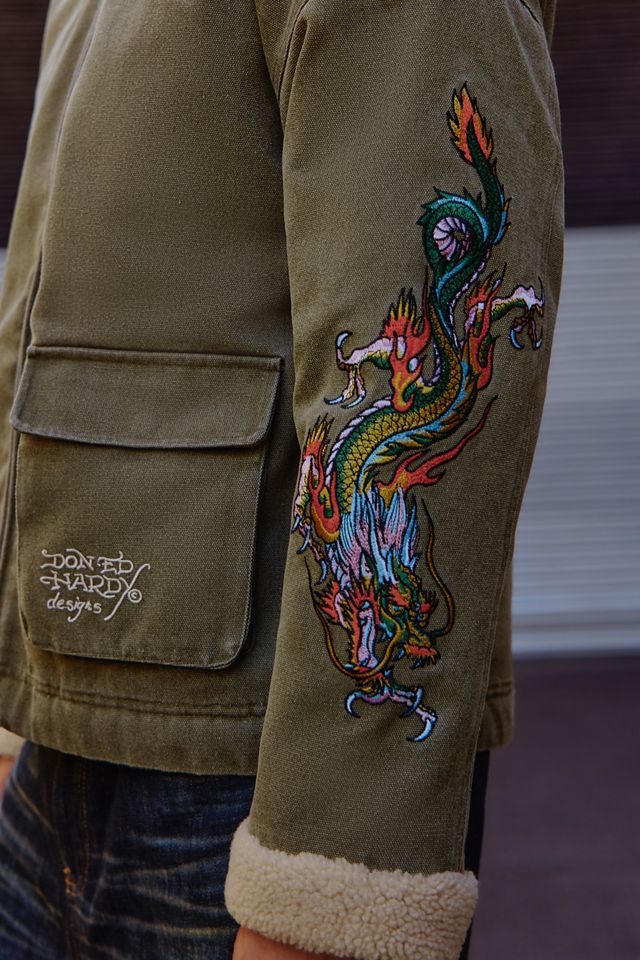 Ed Hardy Veste doublée polaire verte exclusive UO #1