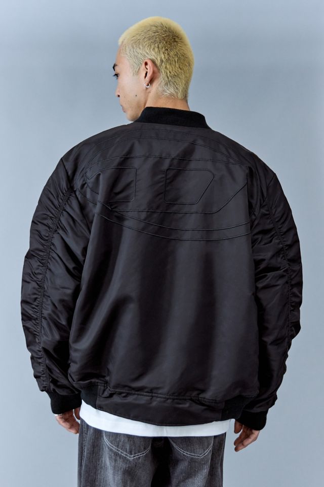 Diesel J-Mattan Black Reversible Bomber Jacket | Urban Outfitters UK