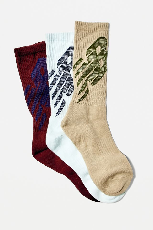 New Balance Red, Blue & Tan Socks 3-Pack