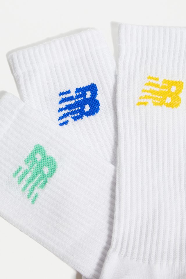 New Balance Yellow, Blue & Turquoise Socks 3-Pack #1
