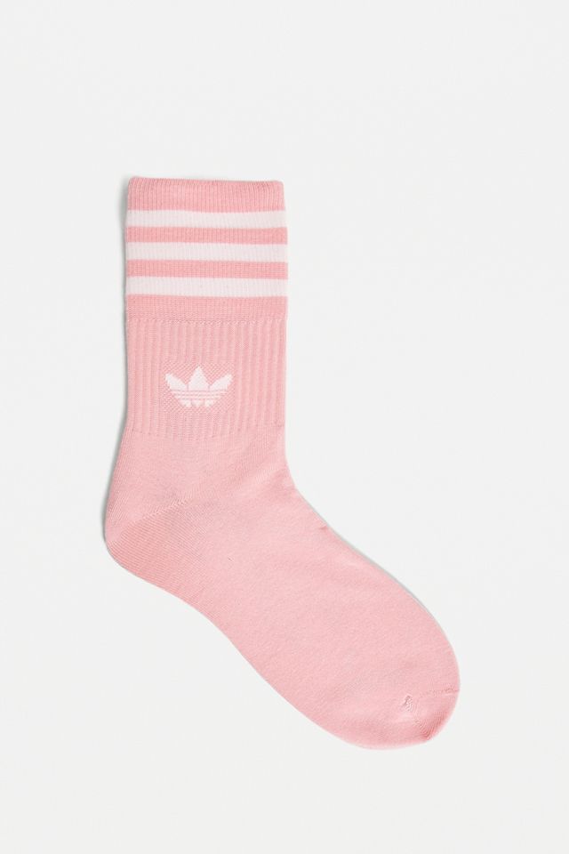 adidas White, Pink and Red Mid Cut Crew Socks 3-Pack #2