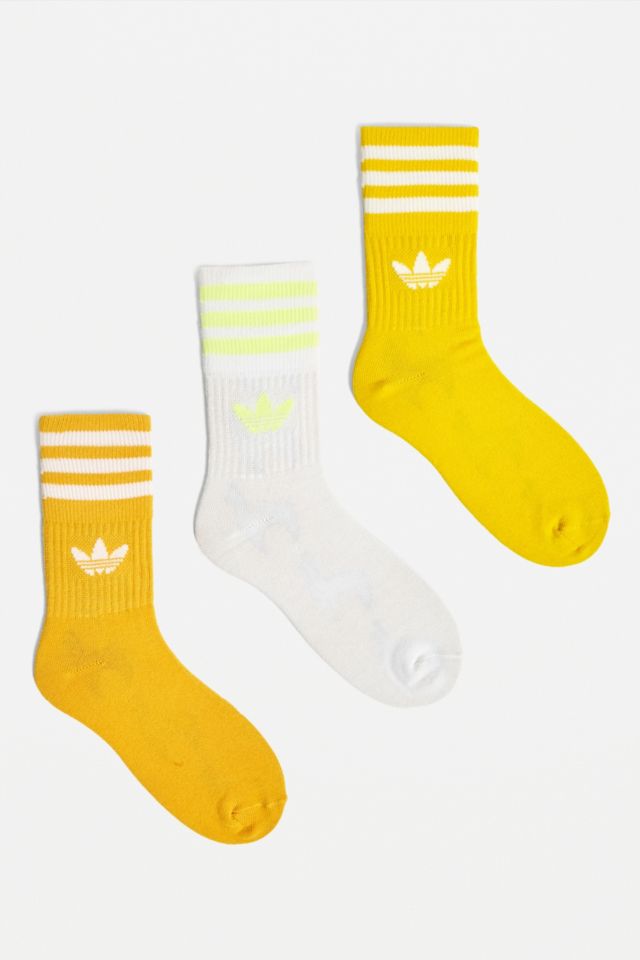 adidas Lot de 3 paires de chaussettes jaunes