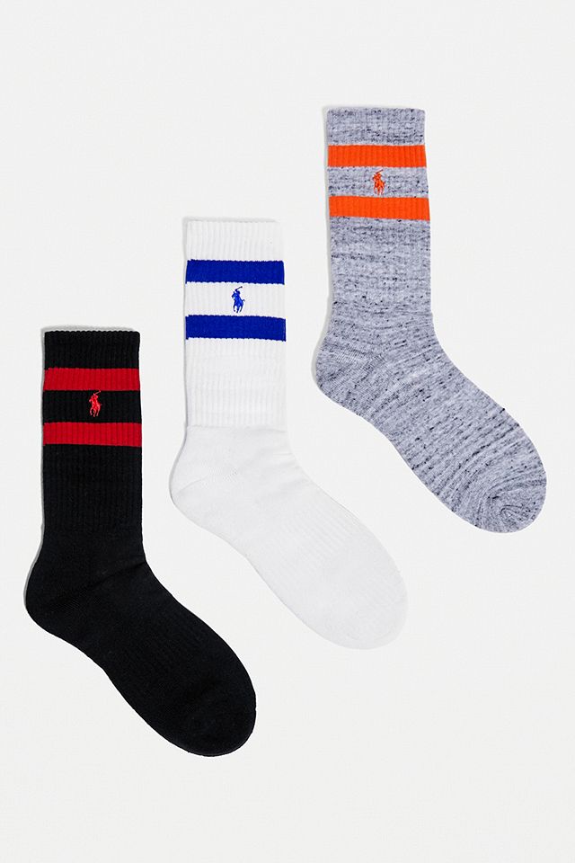 Ralph Lauren Athletic Striped Crew Socks 3-Pack | Urban Outfitters UK