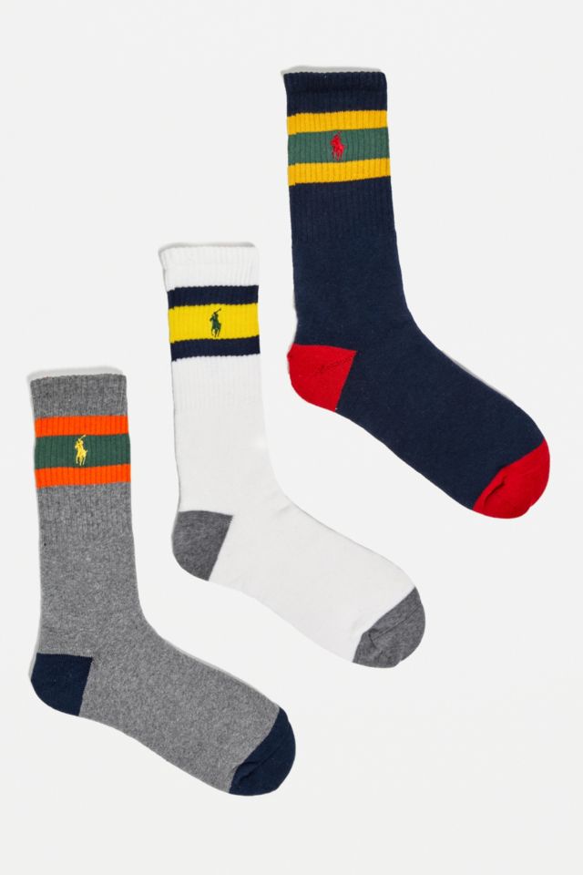 Polo Ralph Lauren Navy, Grey & White Sports Socks 3-Pack | Urban ...