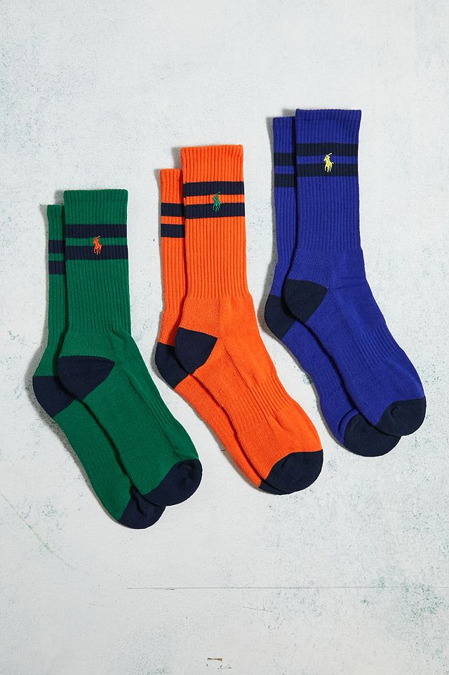 Polo Ralph Lauren Green, Orange & Blue Twisted Socks 3-Pack | Urban ...
