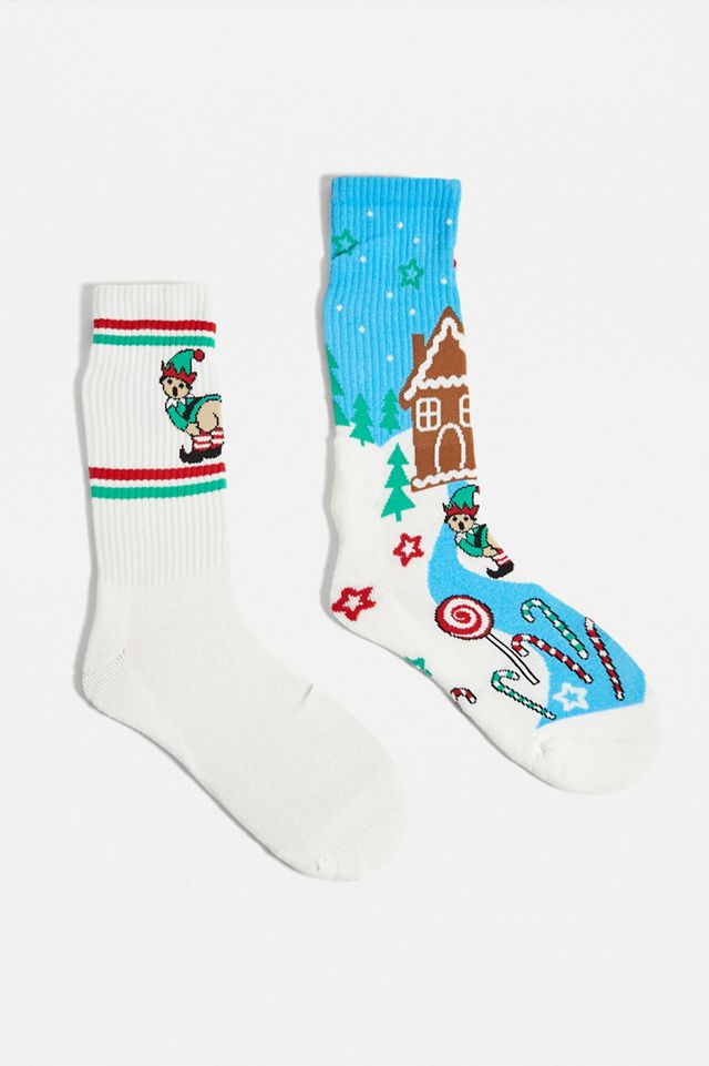 UO Christmas Elf Socks 2Pack Urban Outfitters UK
