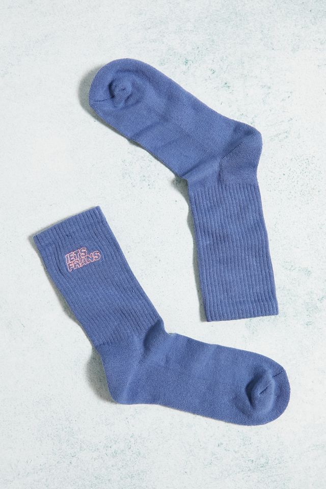 iets frans... Blue Big Embroidered Socks Urban Outfitters UK