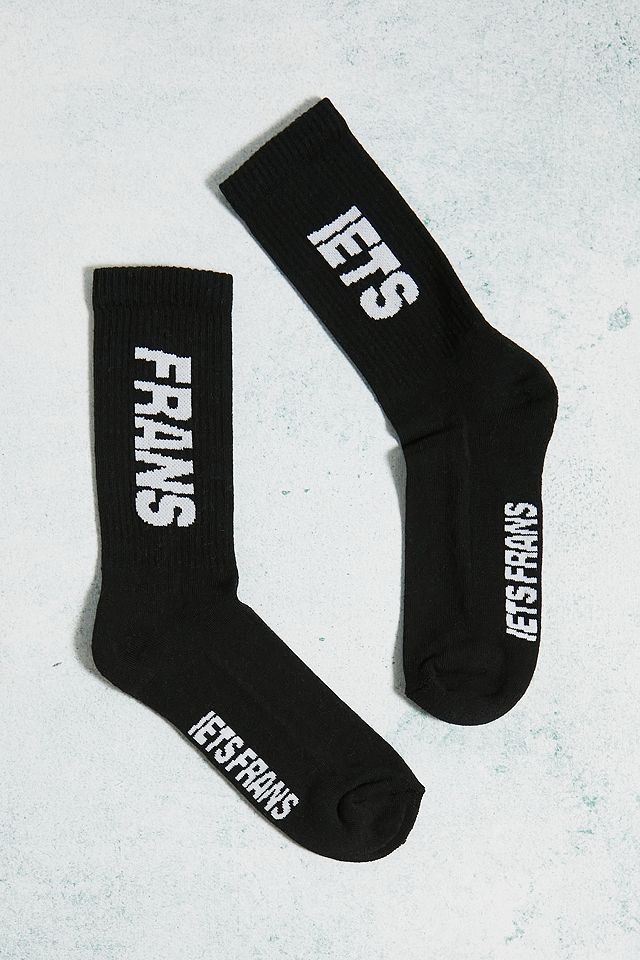iets frans... Black Side Text Socks | Urban Outfitters UK