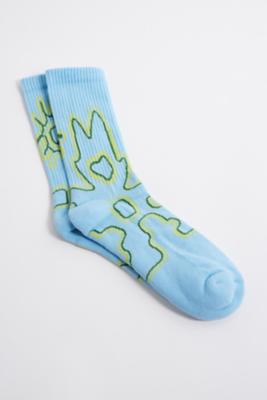 Ayker Blue Logo Socks - Blue at Urban Outfitters