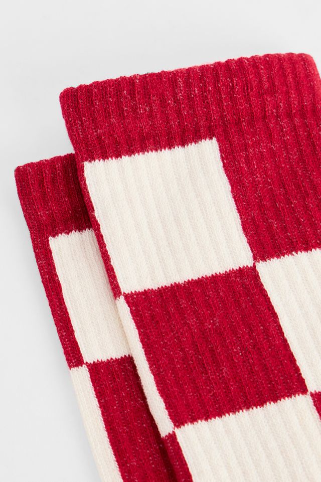 UO Rot & Weiß Karomuster Socken #1