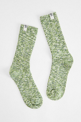 Ayker Green & Navy Slub Socks Product Page