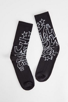 iets frans... Black Graffiti Socks