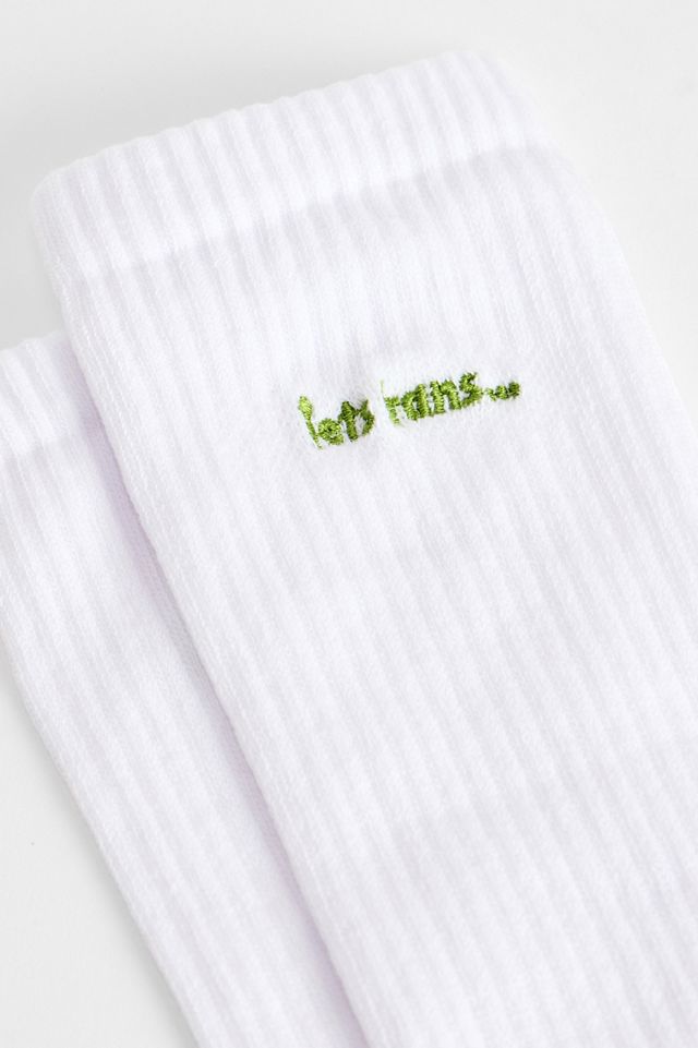 iets frans... Chaussettes blanches brodées #1