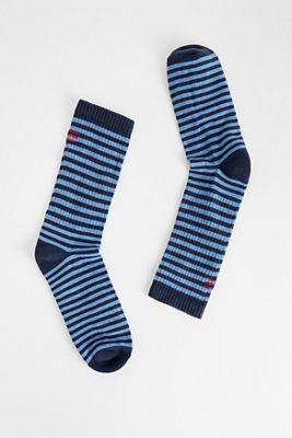 UO Blaue Ton-in-Ton Streifen Socken