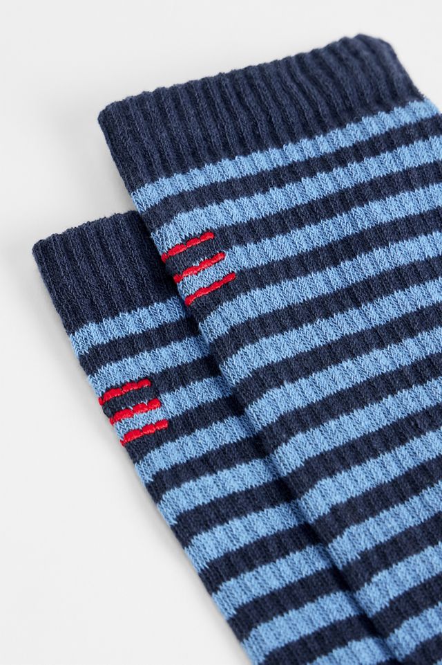 UO Blue Tonal Stripe Socks #1