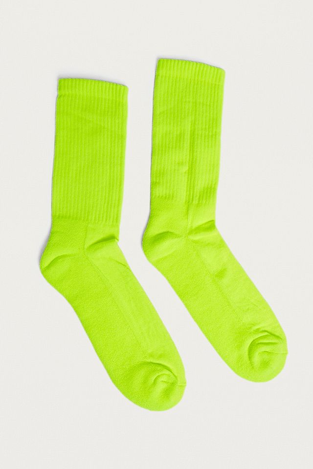 UO Fluorescent Yellow Socks 2-Pack | Urban Outfitters UK