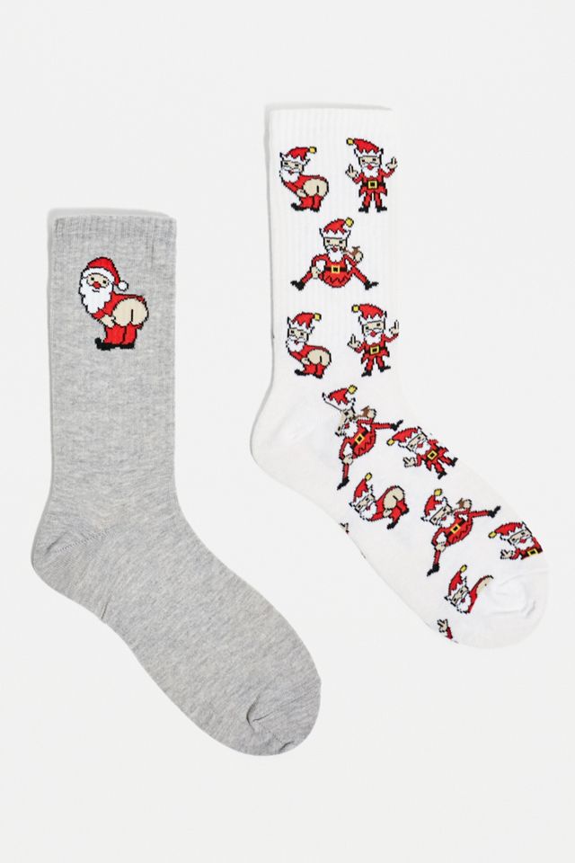 UO Novelty Bad Santa Socks 2-Pack #1