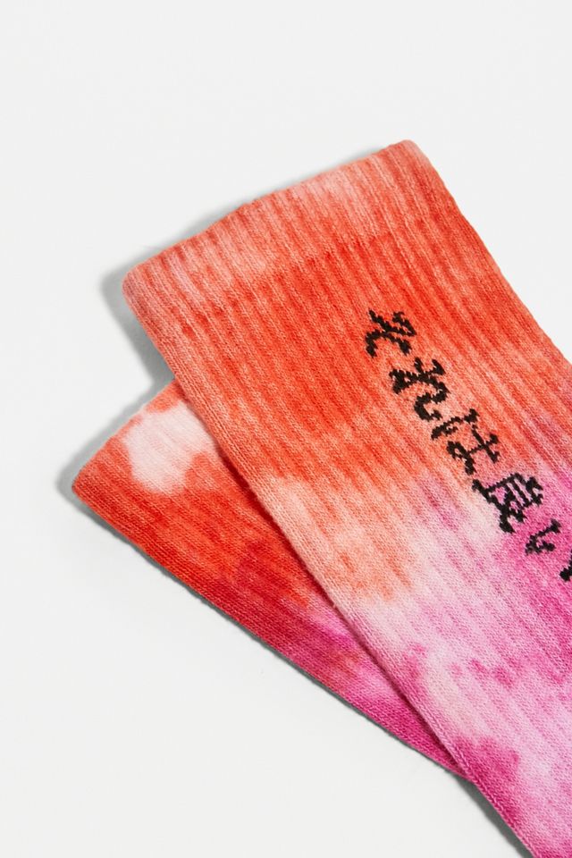 Calzini Crew Tie-Dye Rosa e Giallo #1