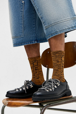 No Problemo I Heart Glitch Socks - Orange M at Urban Outfitters