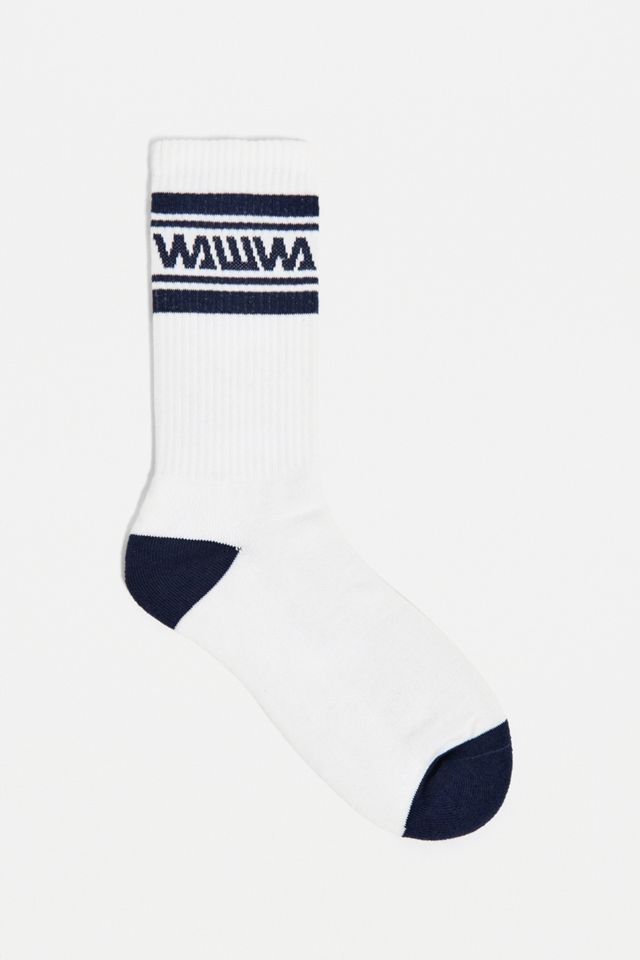 WAWWA Navy Sport Socks Urban Outfitters UK