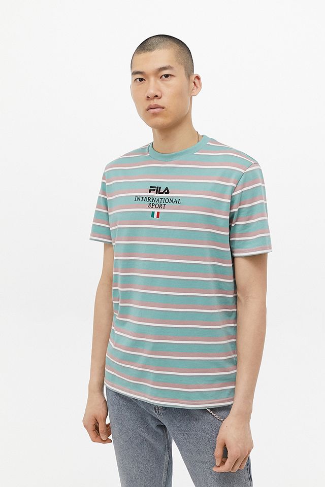 FILA UO Exclusive Canton Lilac Stripe T-Shirt | Urban Outfitters UK