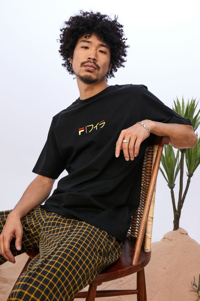 Black and yellow fila shirt online