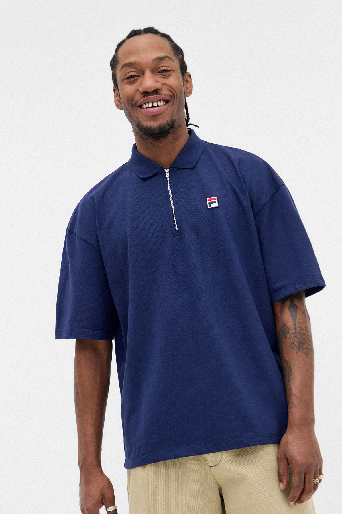 Fila UO Exclusive Navy Remel Boxy Polo Shirt