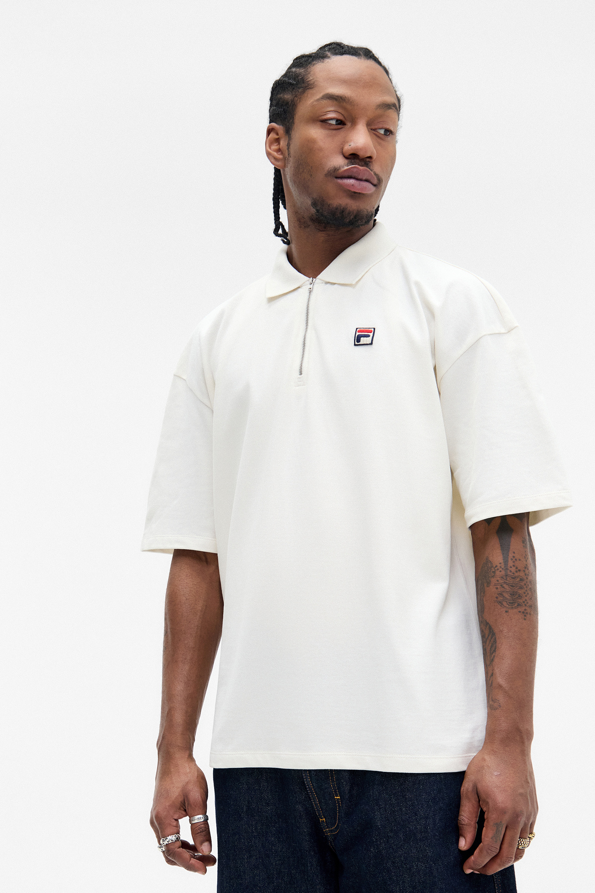 Fila UO Exclusive Egret Remel Boxy Polo Shirt