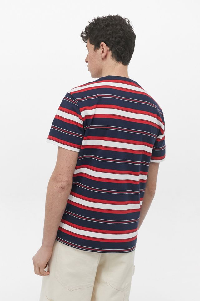 Tommy Jeans – Gestreiftes T-Shirt in Marineblau mit Logo  #4