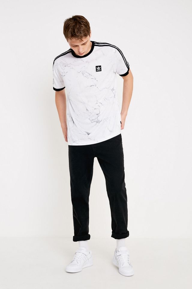 adidas Allover Stampa Marmo Bianco T-Shirt #3