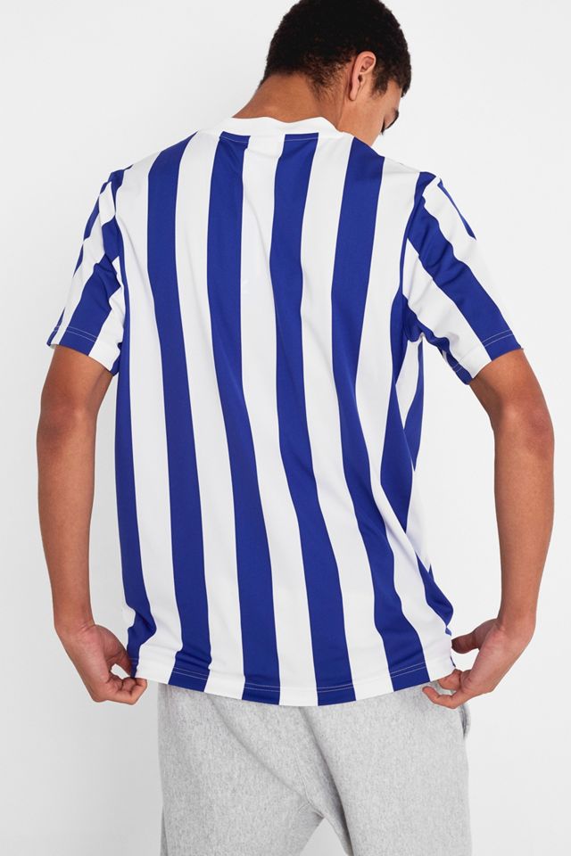 adidas - Maillot de foot à rayures verticales blanc/bleu #3