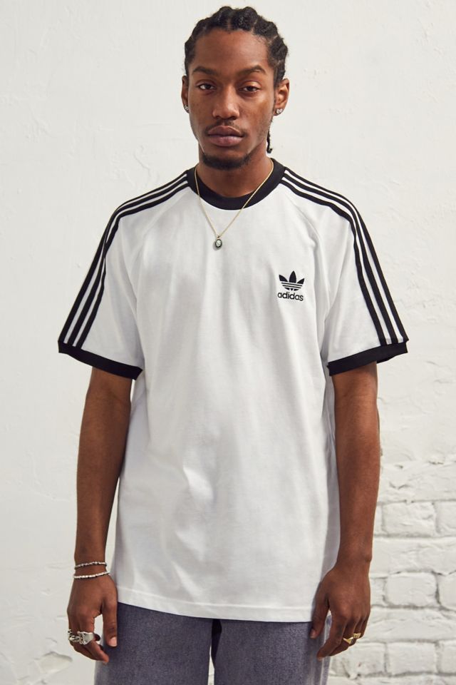 adidas Adicolor Classics White 3-Stripes T-Shirt | Urban Outfitters UK