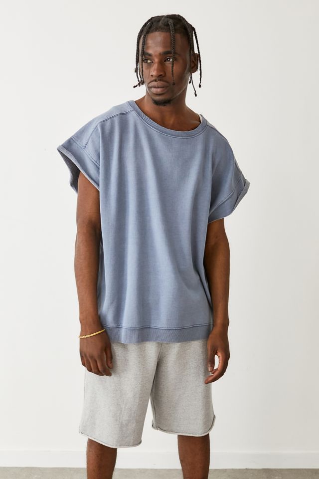 KOTO Blue Cut Off Fleece Sweatshirt