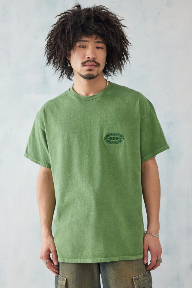 BDG Green Embroidered Wear With Purpose T-Shirt | Urban Outfitters UK
