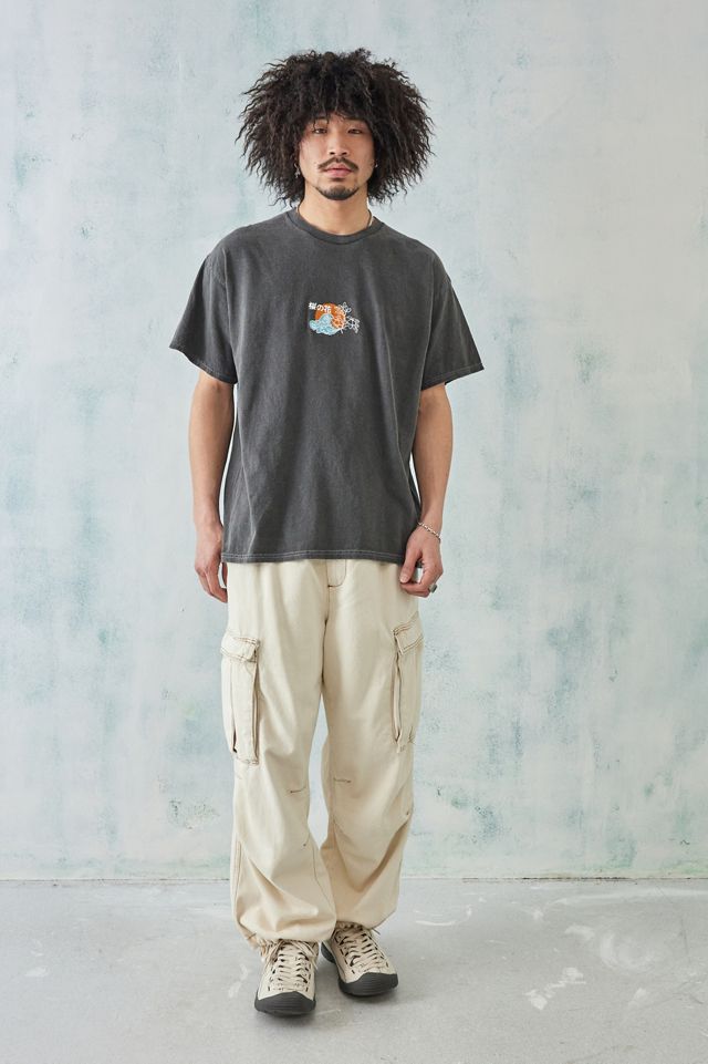Camiseta UO Negra Lavada con Punto de Cruz Japonés #1