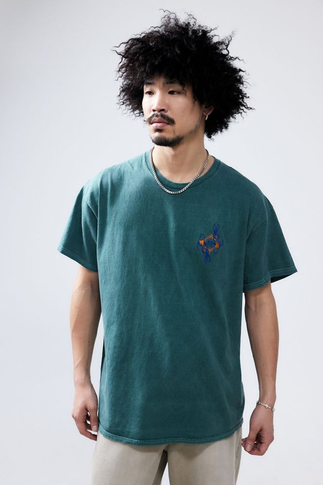 UO - T-shirt brodé motif poisson vert #1
