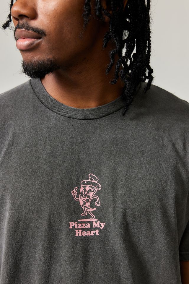 UO Washed Black Pizza My Heart T-Shirt  #1