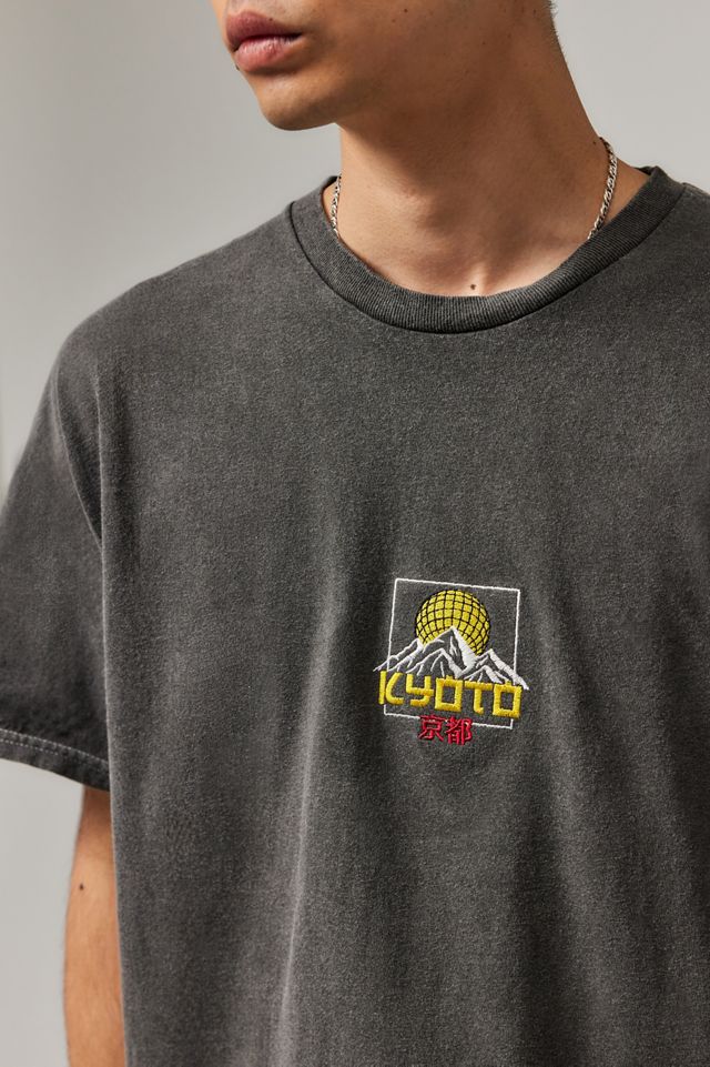 UO Black Kyoto Embroidered T-shirt #1