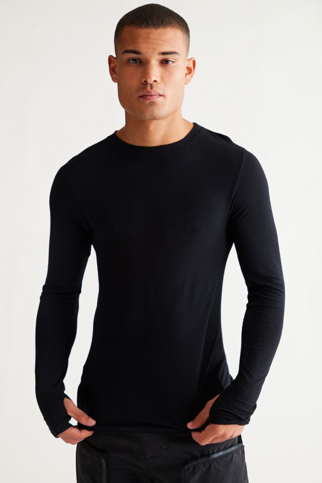 Standard Cloth Black Long Sleeve Seamless T-Shirt | Urban Outfitters UK
