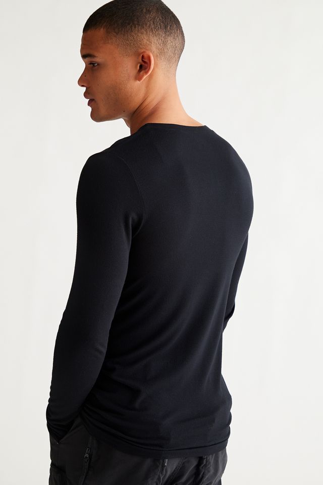 Standard Cloth T-shirt nera a maniche lunghe senza cuciture #3