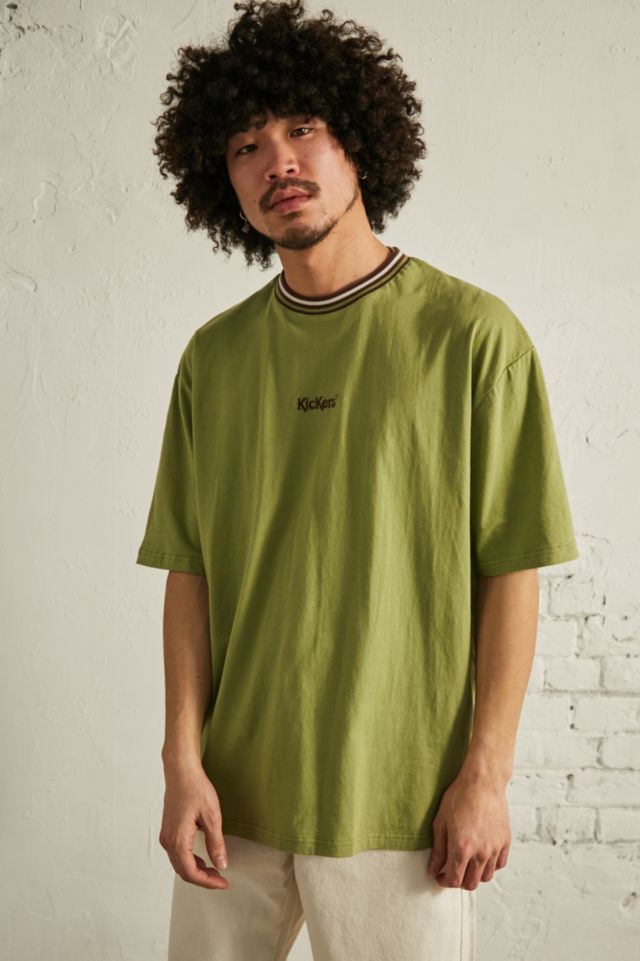 Kickers UO Exclusive Moss Green Ringer T-Shirt | Urban Outfitters UK