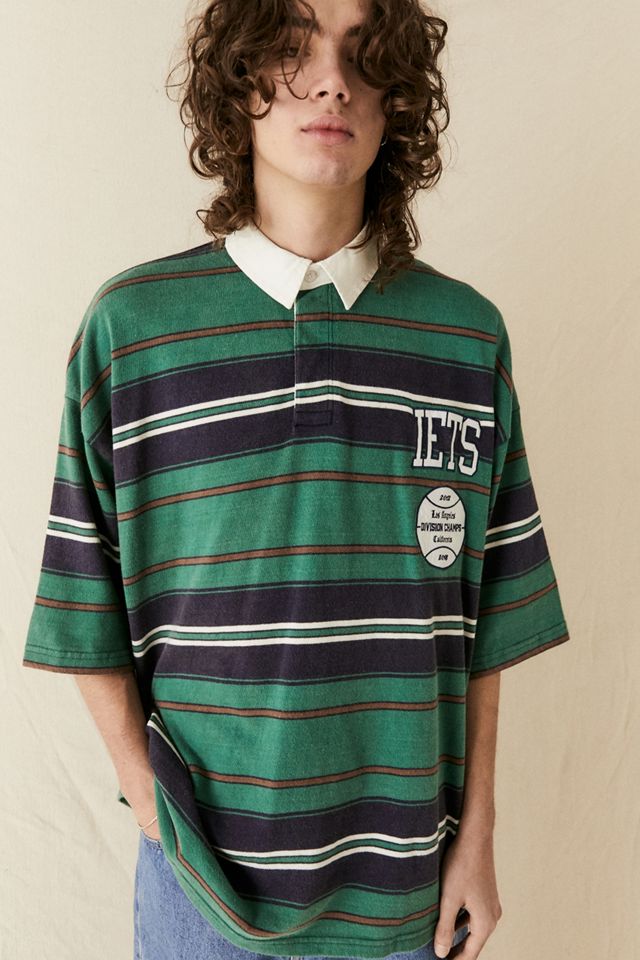 iets frans... Camiseta de rugby de rayas verdes y azul marino #1