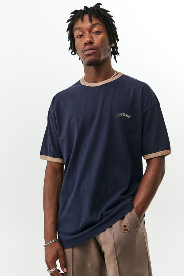 BDG Navy Ringer T-shirt | Urban Outfitters UK