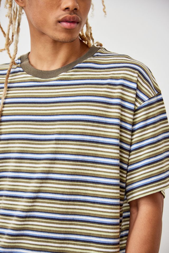 BDG Striped Distressed Rib T-Shirt #1