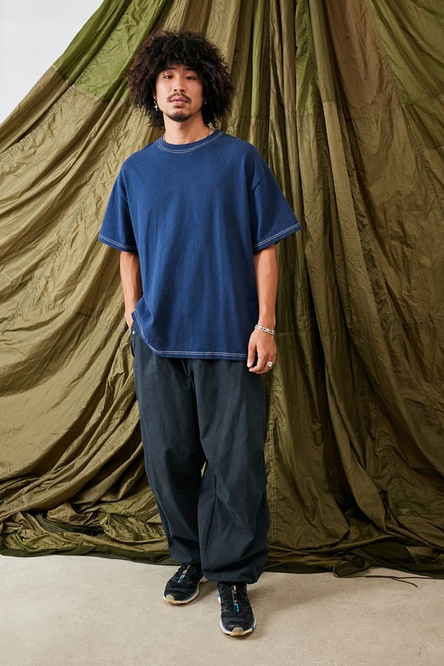 BDG camiseta de puntada de contraste azul marino #3