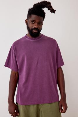 BDG Plum Ribbed Crew T-Shirt - Purple XXS at Urban Outfitters