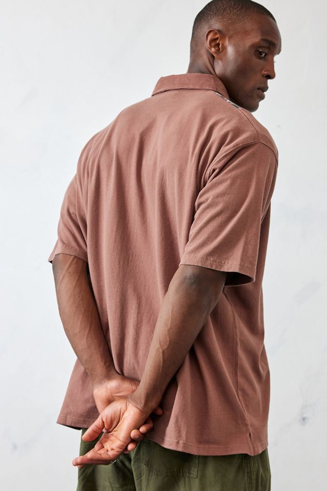 iets frans...Polo de Cuarto Cierre con Rayas de Bolos Marrón #2