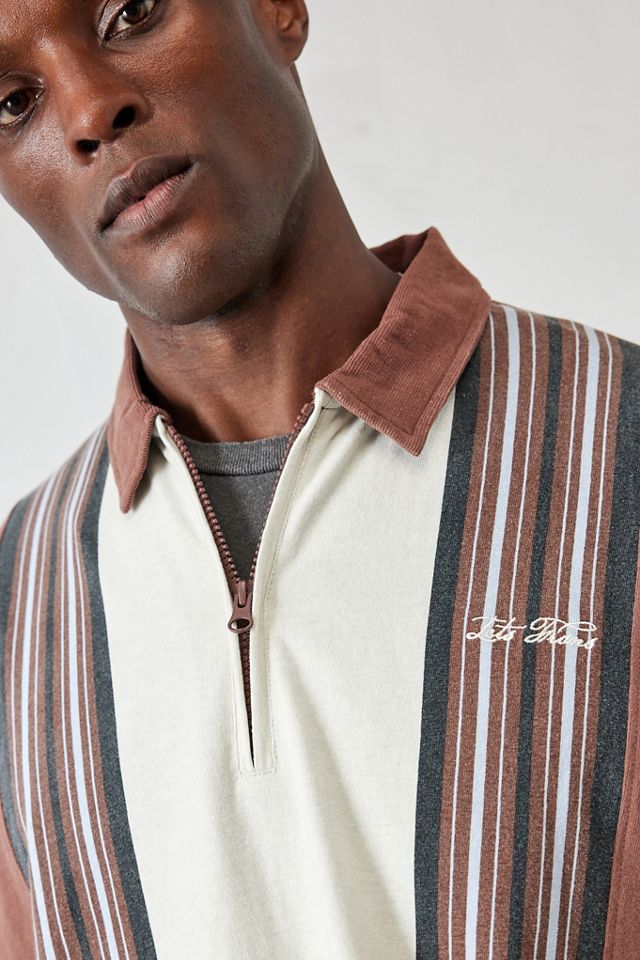 iets frans...Polo de Cuarto Cierre con Rayas de Bolos Marrón #3