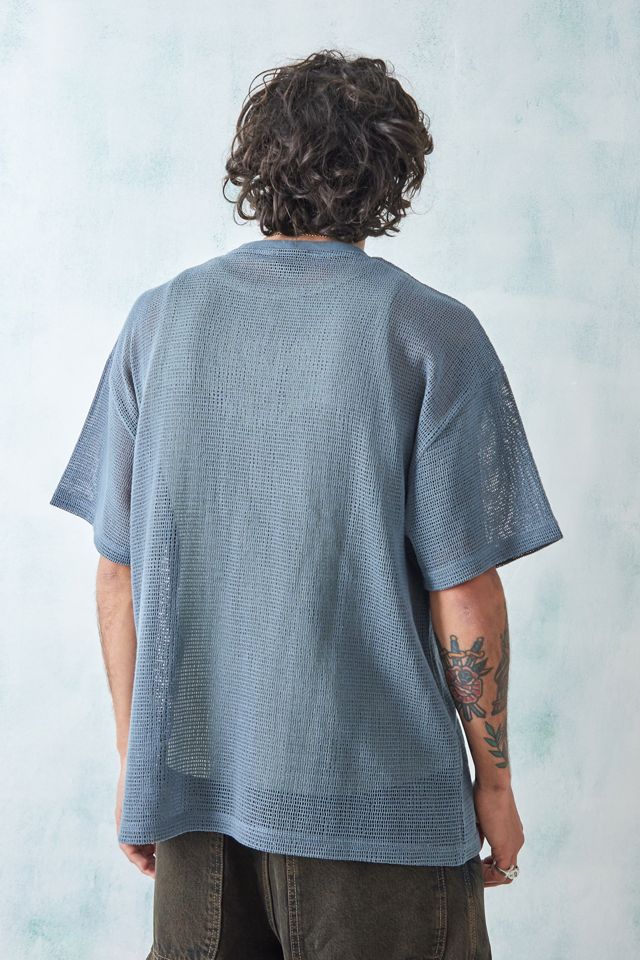 BDG – T-Shirt aus Netzstoff in Blau #3